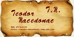 Teodor Macedonac vizit kartica